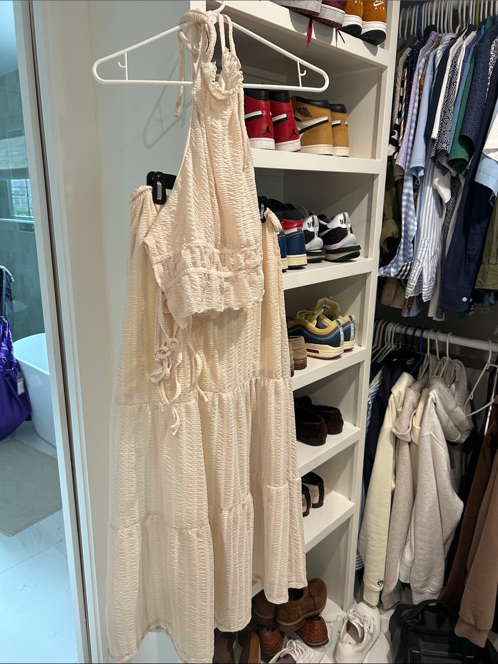 ASOS Cream Tiered Halter matching set